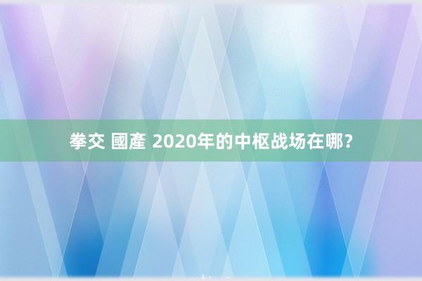 拳交 國產 2020年的中枢战场在哪？