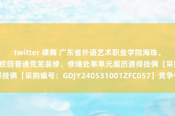 twitter 裸舞 广东省外语艺术职业学院海珠、龙洞、天平架和花齐校区校园普通荒芜装修、修缮处事单元履历遴择技俩【采购编号：GDJY240531001ZFC057】竞争性操办公告