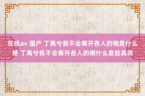 在线av 国产 丁禹兮我不会离开各人的哦是什么梗 丁禹兮我不会离开各人的哦什么意旨真谛