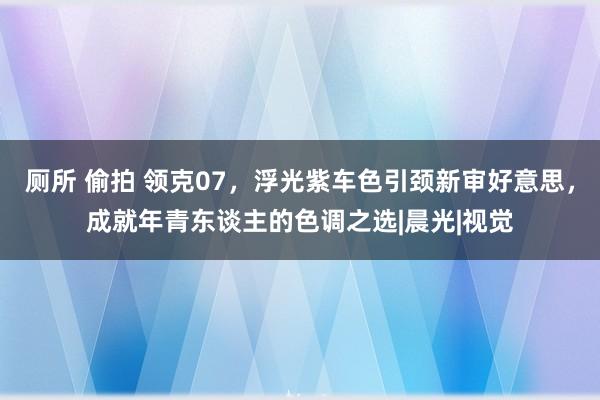 厕所 偷拍 领克07，浮光紫车色引颈新审好意思，成就年青东谈主的色调之选|晨光|视觉