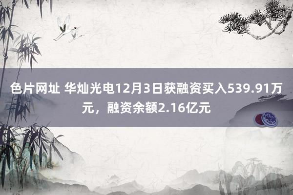 色片网址 华灿光电12月3日获融资买入539.91万元，融资余额2.16亿元